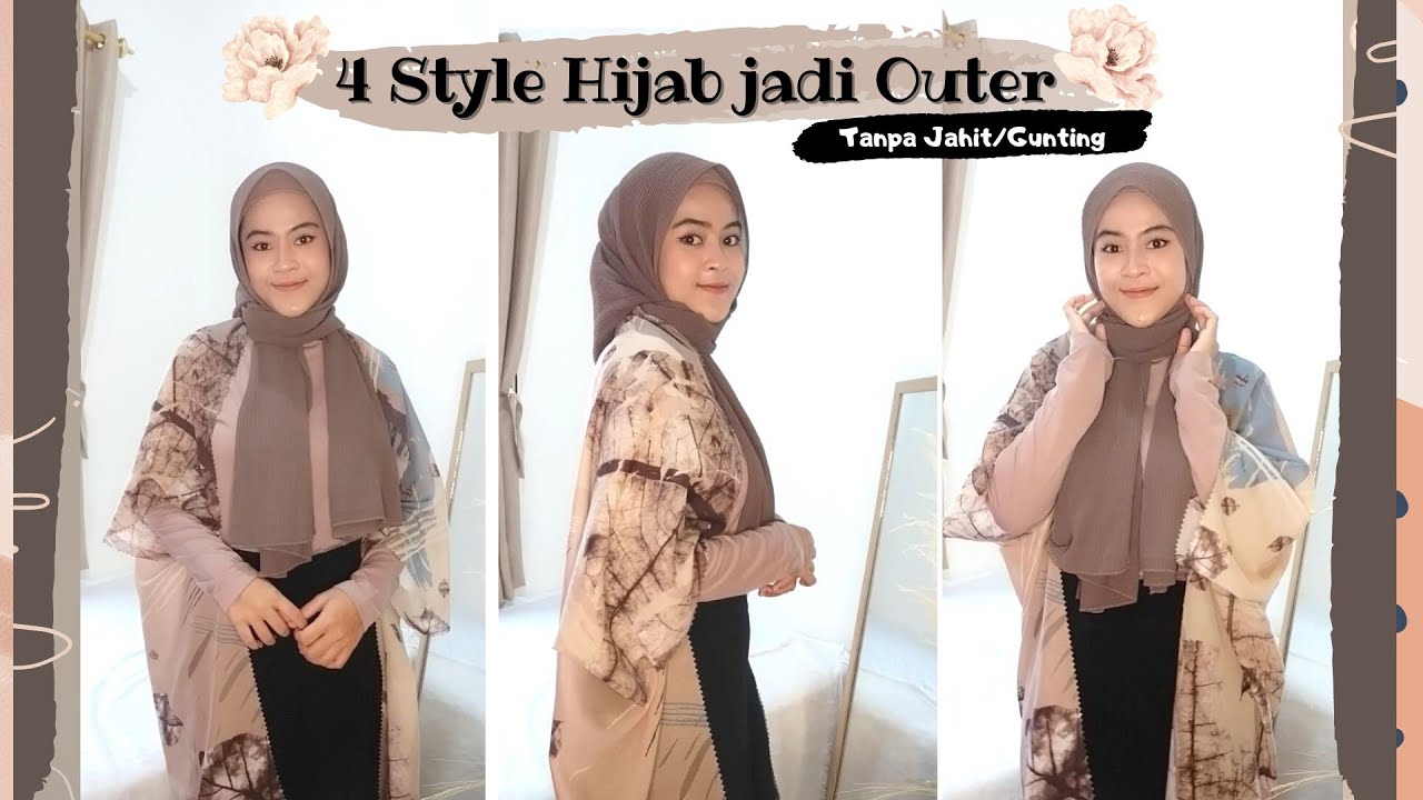 TUTORIAL HIJAB SEGI EMPAT JADI OUTER YANG VIRAL DI TIKTOK || UNTUK UNDANGAN, SEHARI-HARI & KULIAH