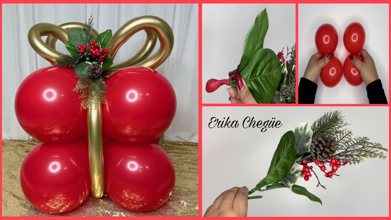 CÓMO HACER REGALO 🎁 CON GLOBOS 🎈FÁCIL Y ECONÓMICO PASO A PASO IDEAS DE NAVIDAD