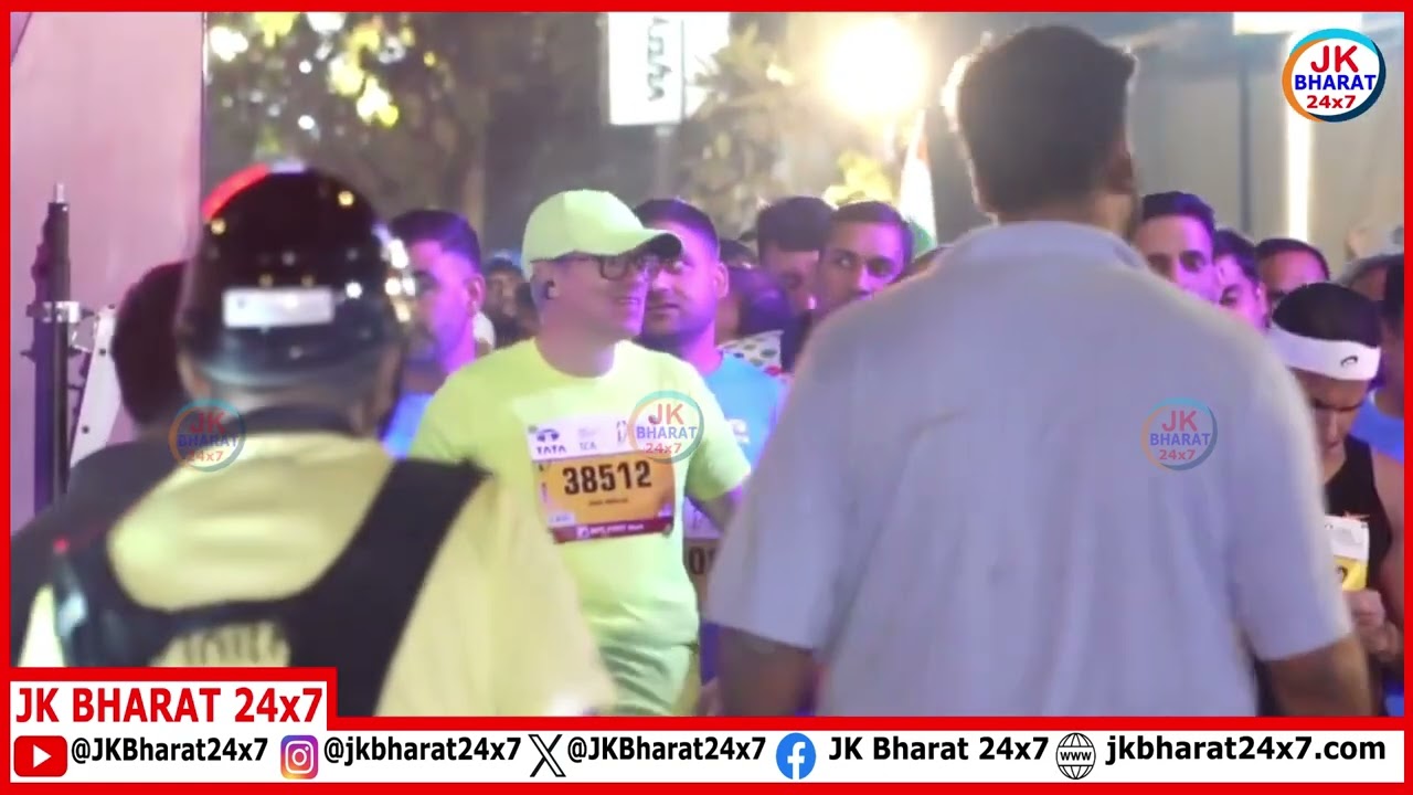 J&K CM Omar Abdullah participates in Tata Marathon in Mumbai.