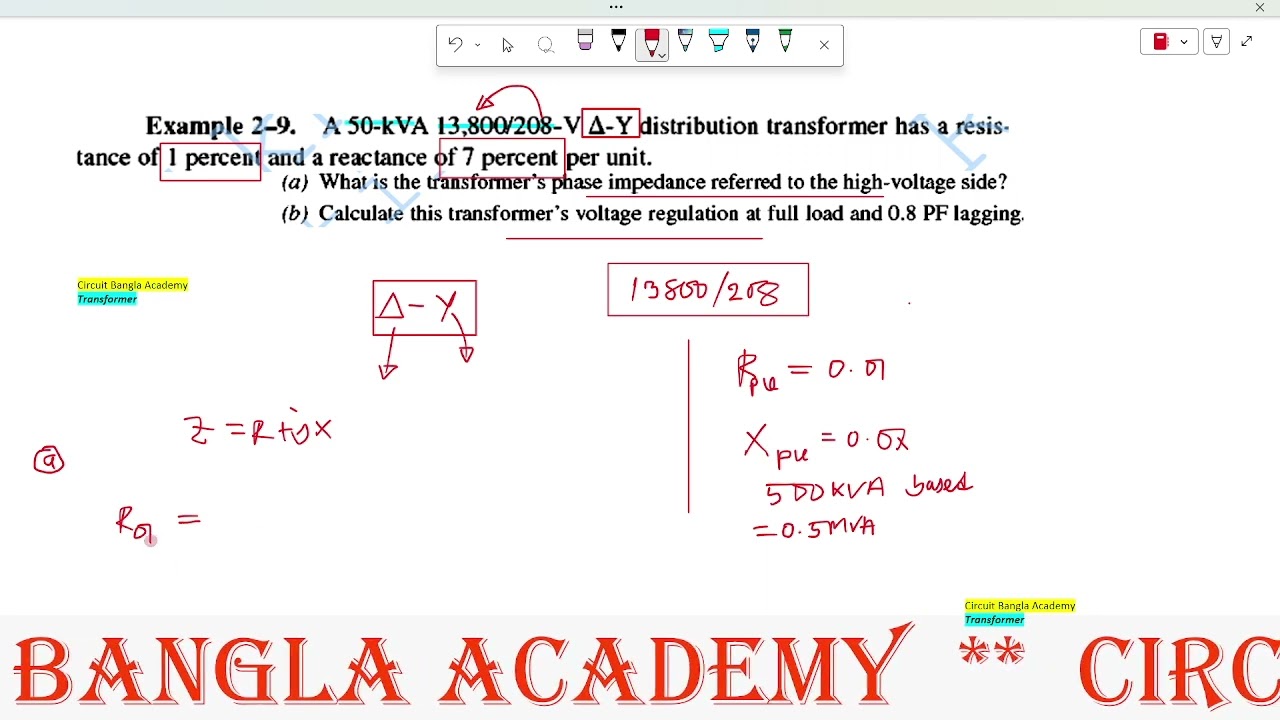 Transformer Math Solution Capman_example_2-9 || Bangla Tutorial || P-05