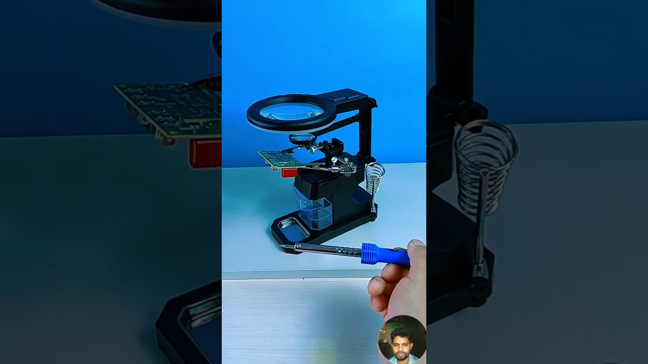 Third Hand, Welding Magnifying Glass 5 led Auxiliary Clip Magnifier 3 In1 Hand Soldering 🪩 #shorts