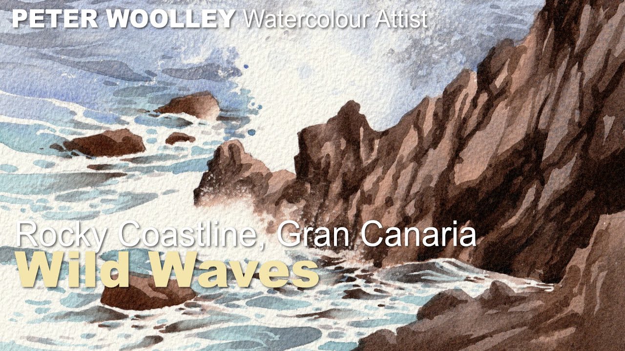 Wild Waves in Pencil and Watercolour