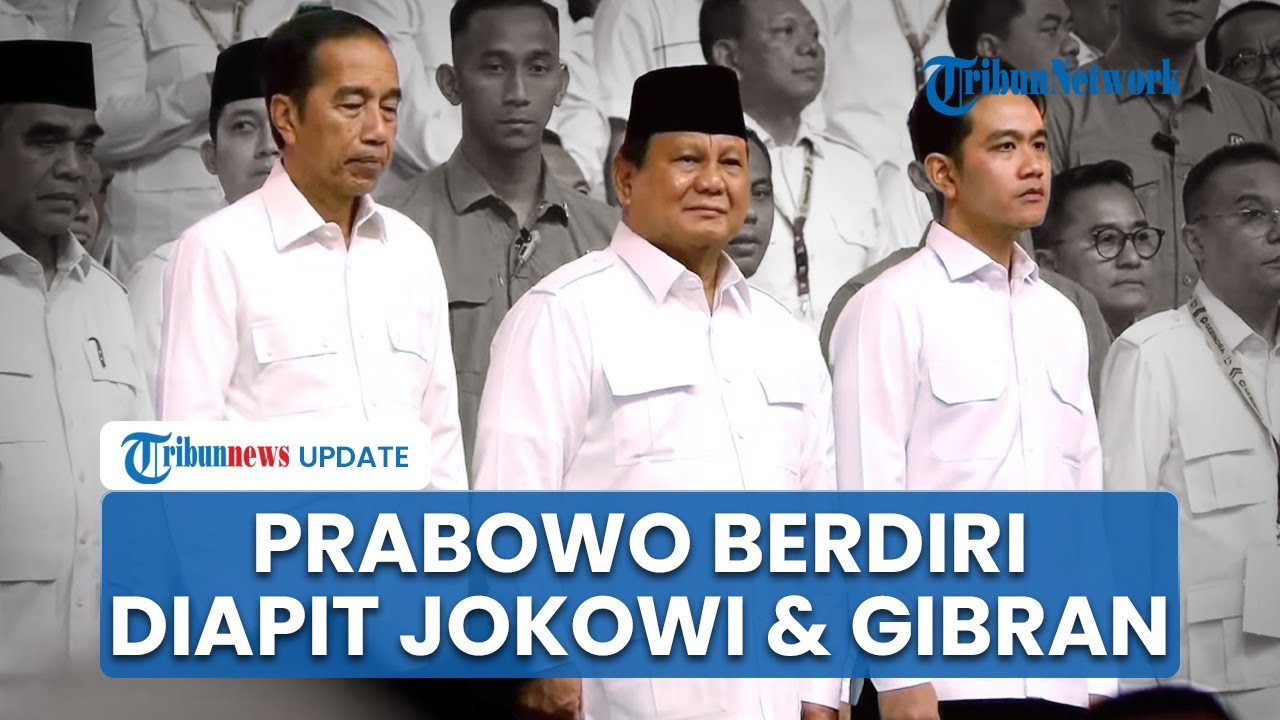 Presiden Prabowo Diapit Jokowi dan Gibran saat Rayakan Puncak HUT Ke-17 Gerindra di Sentul Bogor