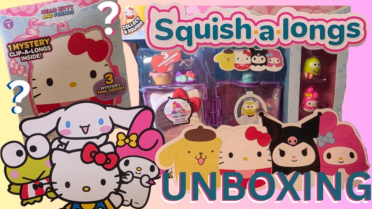Распаковка нового игрового набора Sanrio Hello Kitty and Friends Squishmallows Squish-a-longs и т...