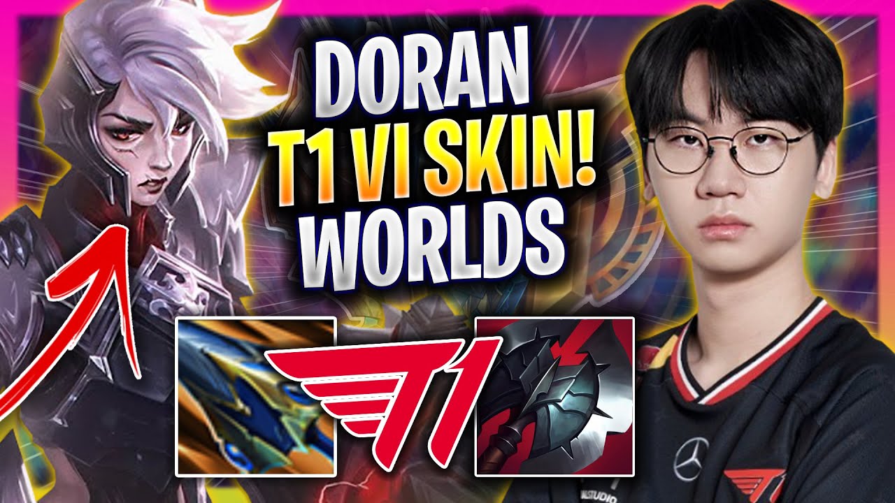 DORAN PLAYS WITH NEW T1 VI WORLDS SKIN! - T1 Doran Plays Vi JUNGLE vs Taliyah! | Season 2025