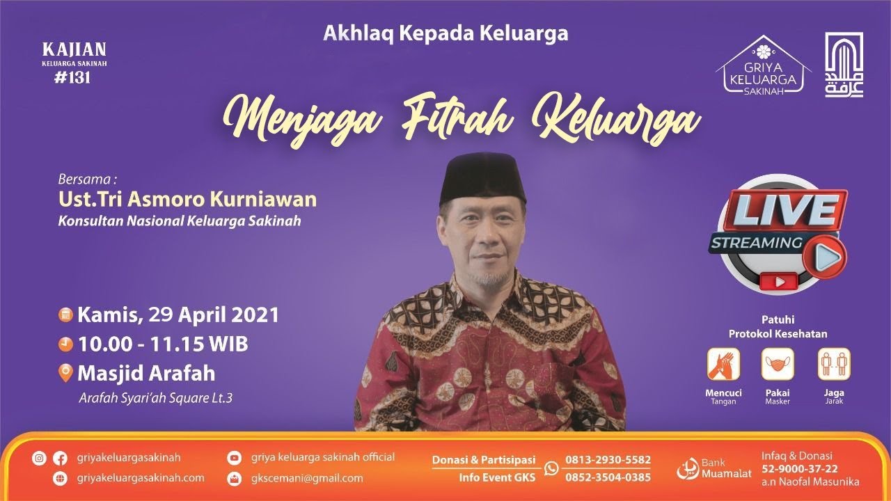 [LIVE] Menjaga Fitrah Keluarga — Ustadz Tri Asmoro Kurniawan