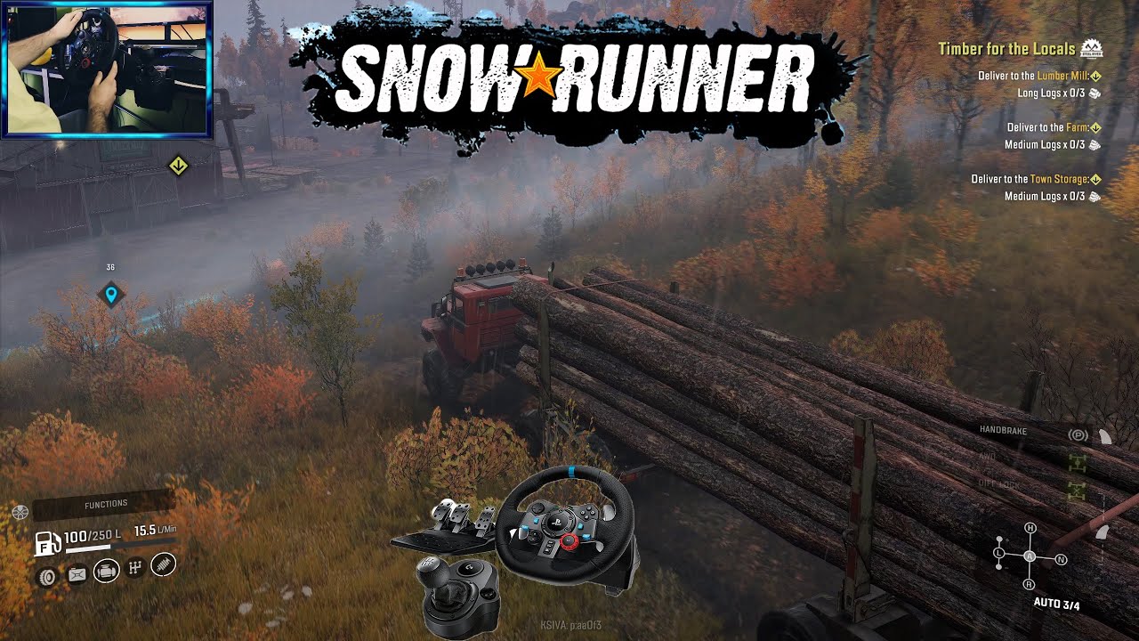 SNOWRUNNER - Timber for the Locals { Deliver LONG LOGS } - Logitech G29 + Shifter / MICHIGAN, USA