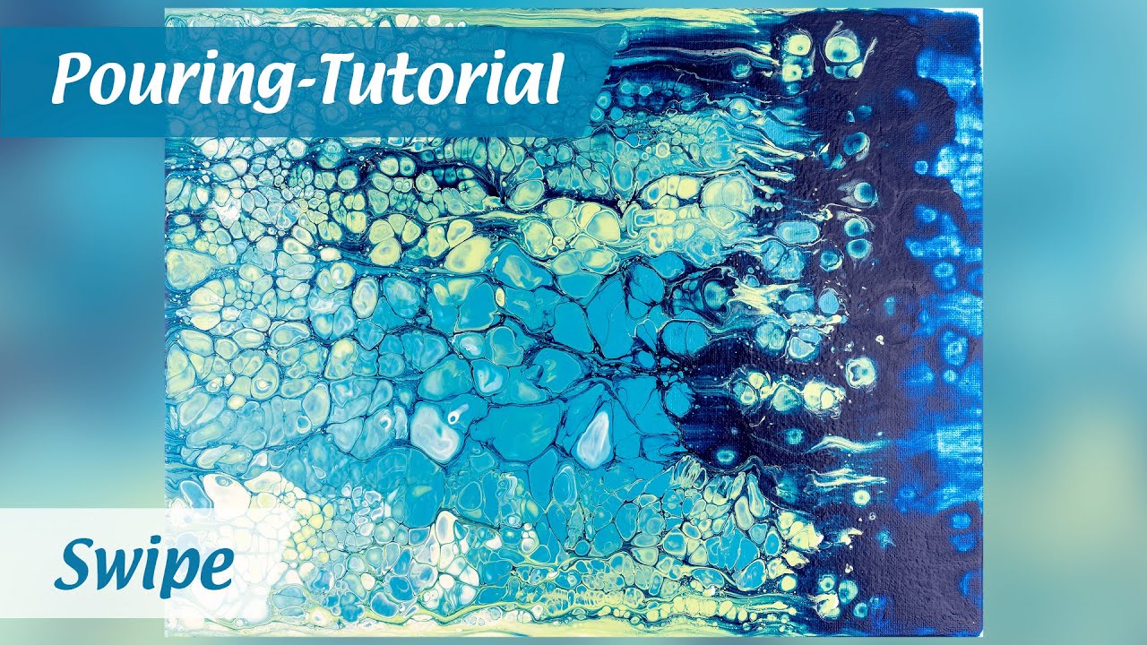 Pouring-Tutorial: Swipe mit Küchenpapier - Acrylic Pouring Acrylfließtechnik - Ideen mit Herz