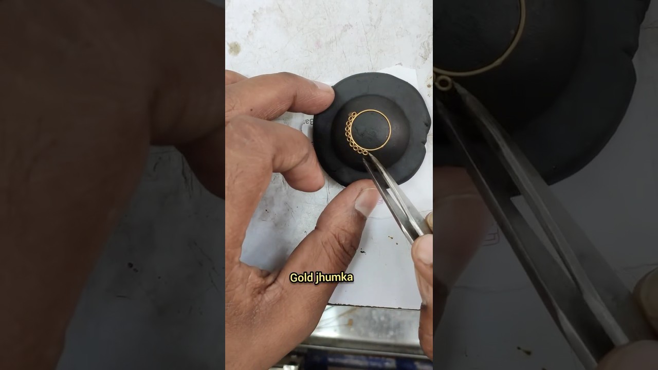 GOLD JUMKA MAKING PROCESS #shorts #makingjewellery #jumkaearrings #makingearrings #trending #jewelry
