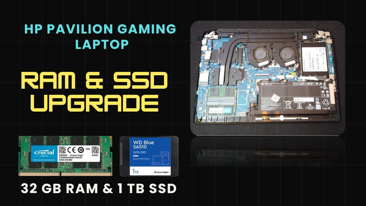 HP Pavilion Gaming Laptop RAM and SSD Upgrade | Ryzen 5600H | 32 GB  and 1 TB | 4K