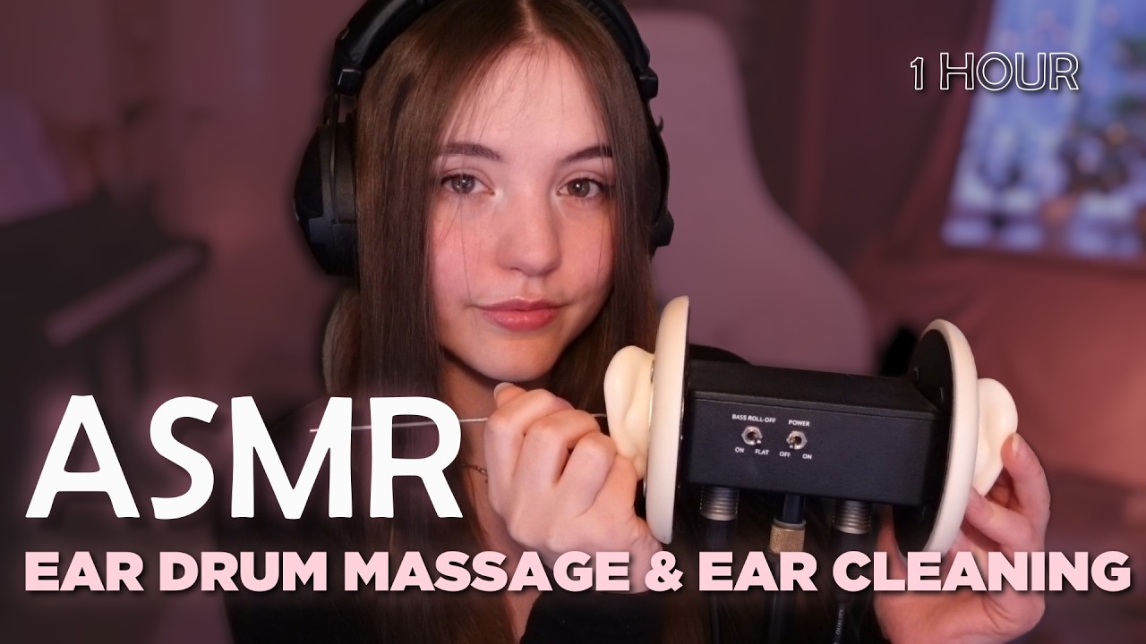 ASMR 🩷 Eardrum Massage 🩷 Intense in-ear tingles!! 🩷 1 Hour