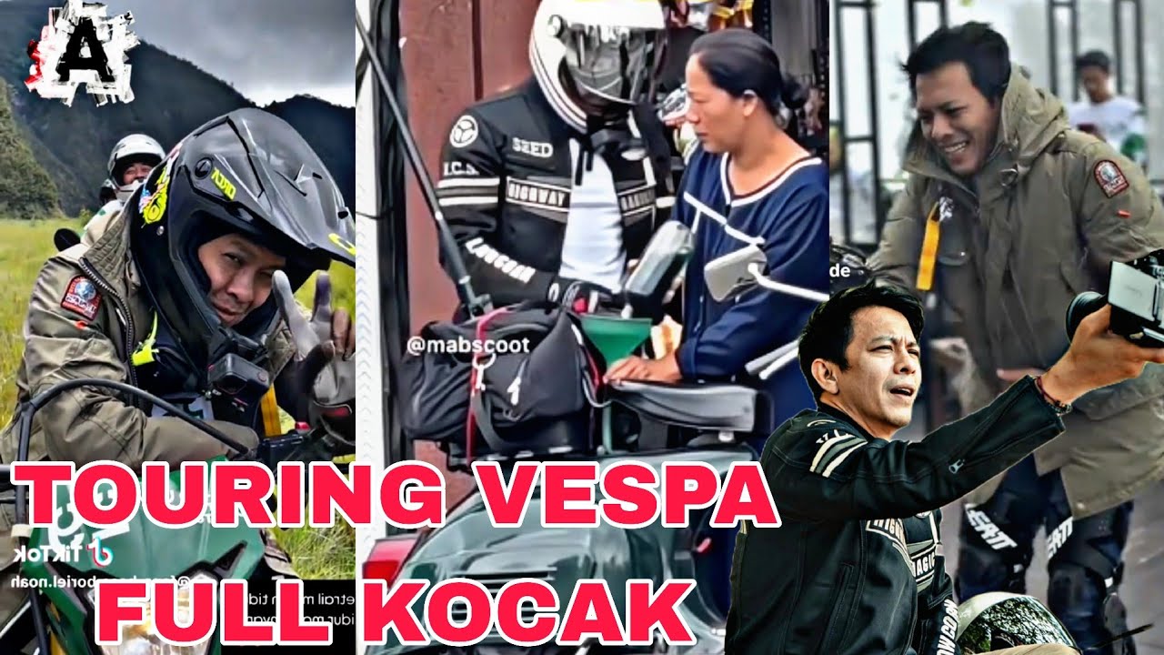 FULL KOCAK..!! Moment Lucu Ariel NOAH Touring Vespa Indonesia Hijau.... 