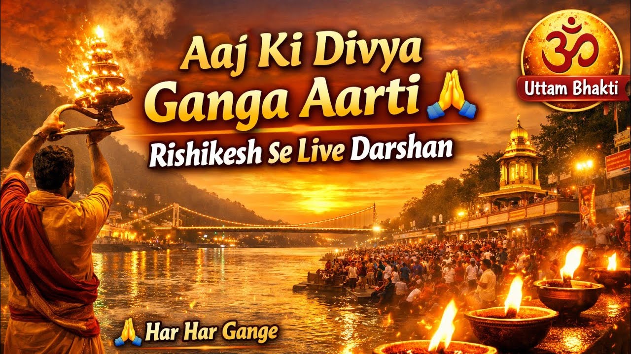 Divya Sandhya Ganga Aarti | Maa Ganga Ki Kripa Se Jeevan Safal 🙏 | Rishikesh Ghat Live