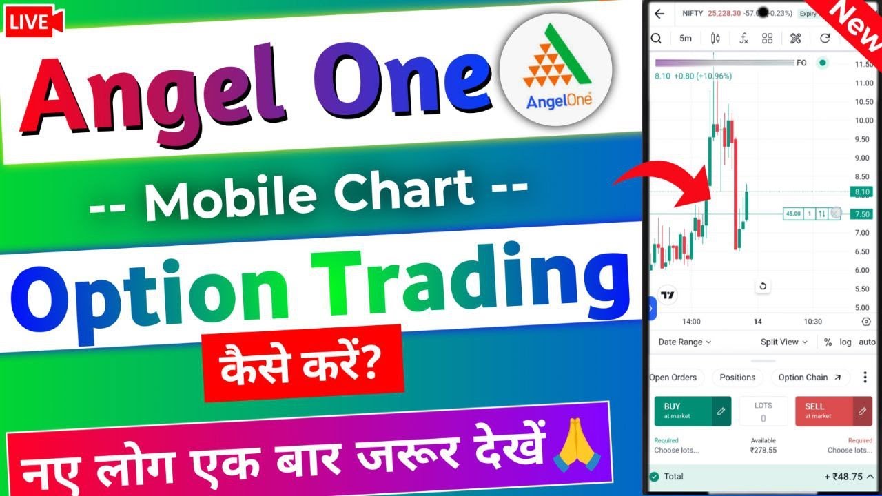 Angel one app me Option Trading kaise karen - New Method | Angel one Chart Option Scalping sikhen