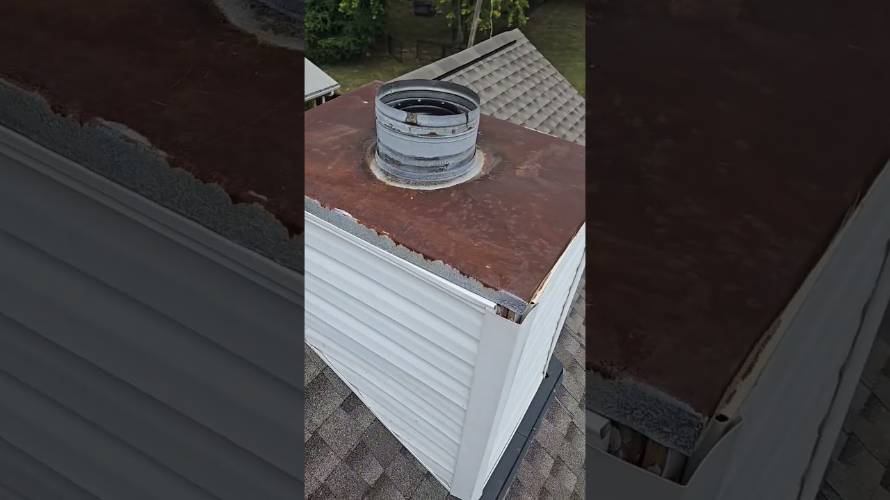 Установка нового колпака на дымоход.
