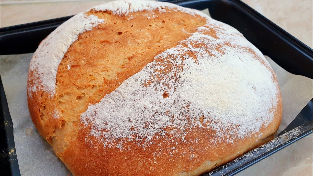 Домашний хлеб! Золотистая и хрустящая корочка в домашней духовке! Хлеб без сахара. Печь хлеб