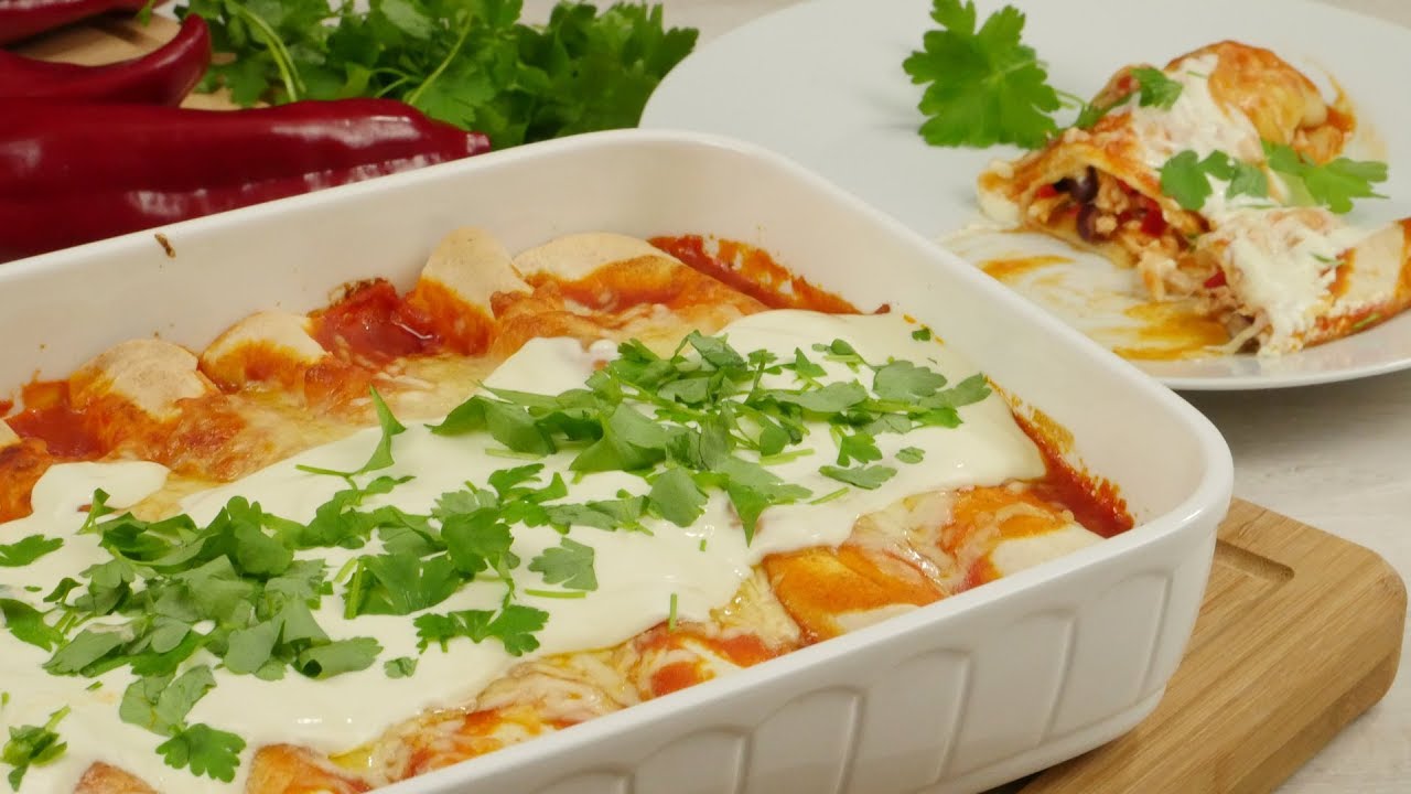 Enchiladas Chicken & Beans | Leckerer Auflauf mit Tortillas