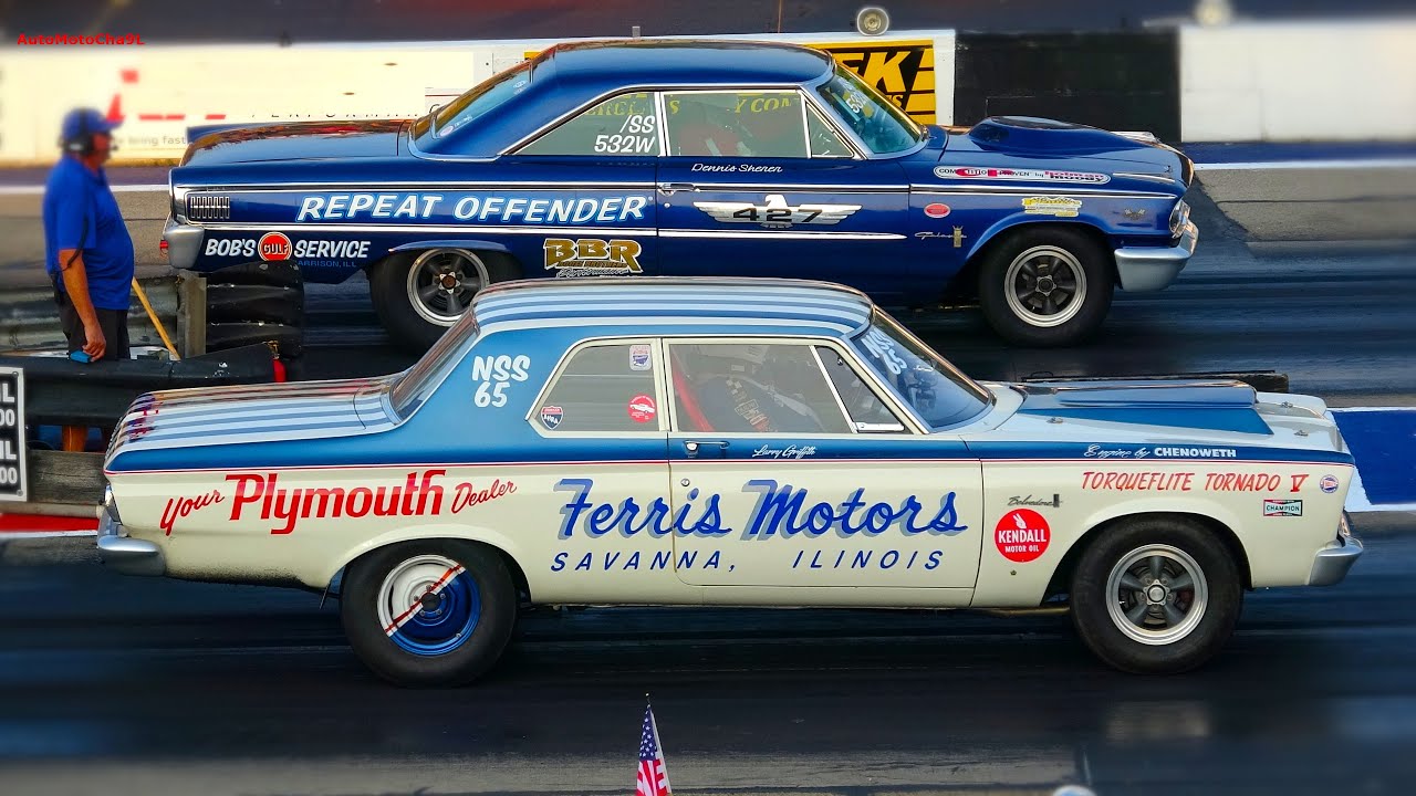 The Best Old School Drag Racing Nostalgia Super Stock Cars of The 60's Glory Days at Byron Dragway