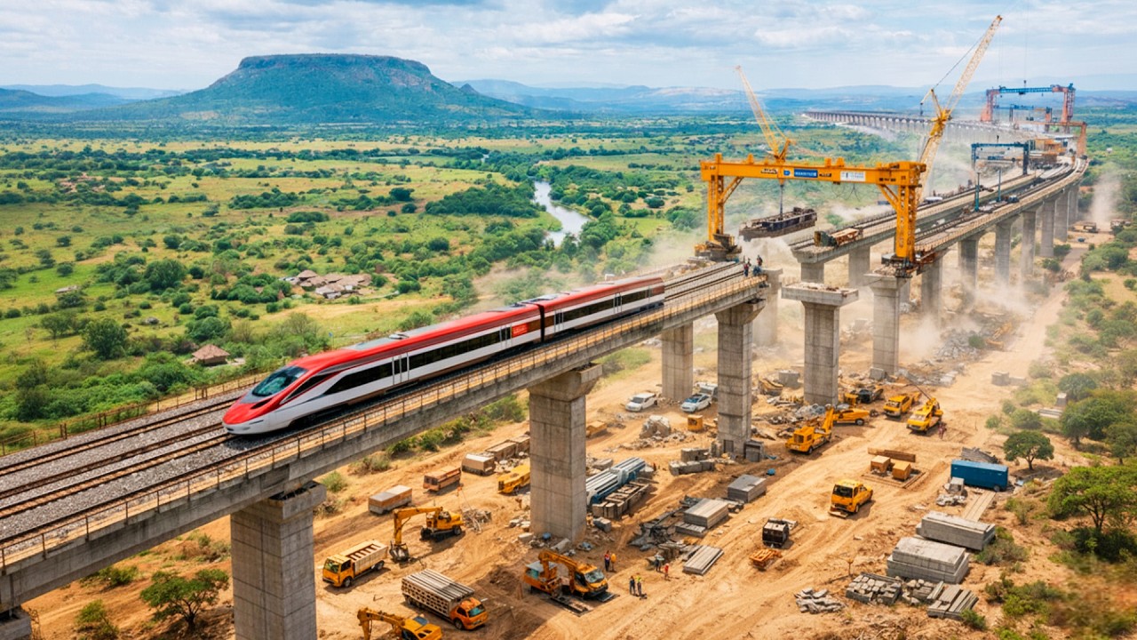 Cómo China construyó el tren elevado más avanzado de África en solo 3 años