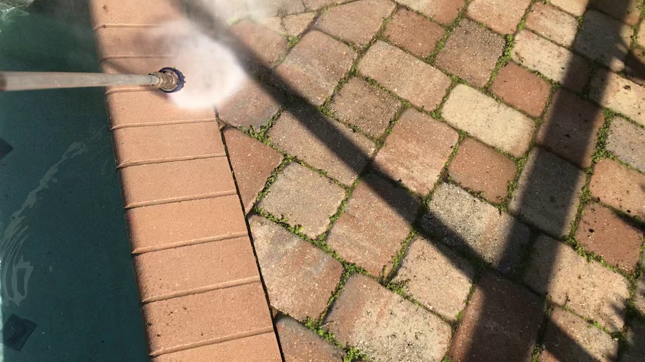 Turbo nozzle weed removal for paver prep