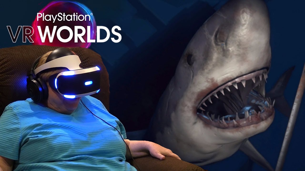Реакция бабушки на PlayStation VR Worlds — Ocean Descent PSVR | HTM3