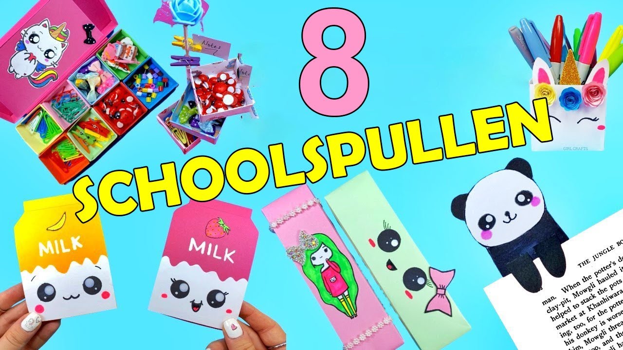 8 DOE HET ZELF EENVOUDIGE SCHOOLSPULLEN DIE JE KAN MAKEN MET PAPIER - Panda Bladwijzer en meer..