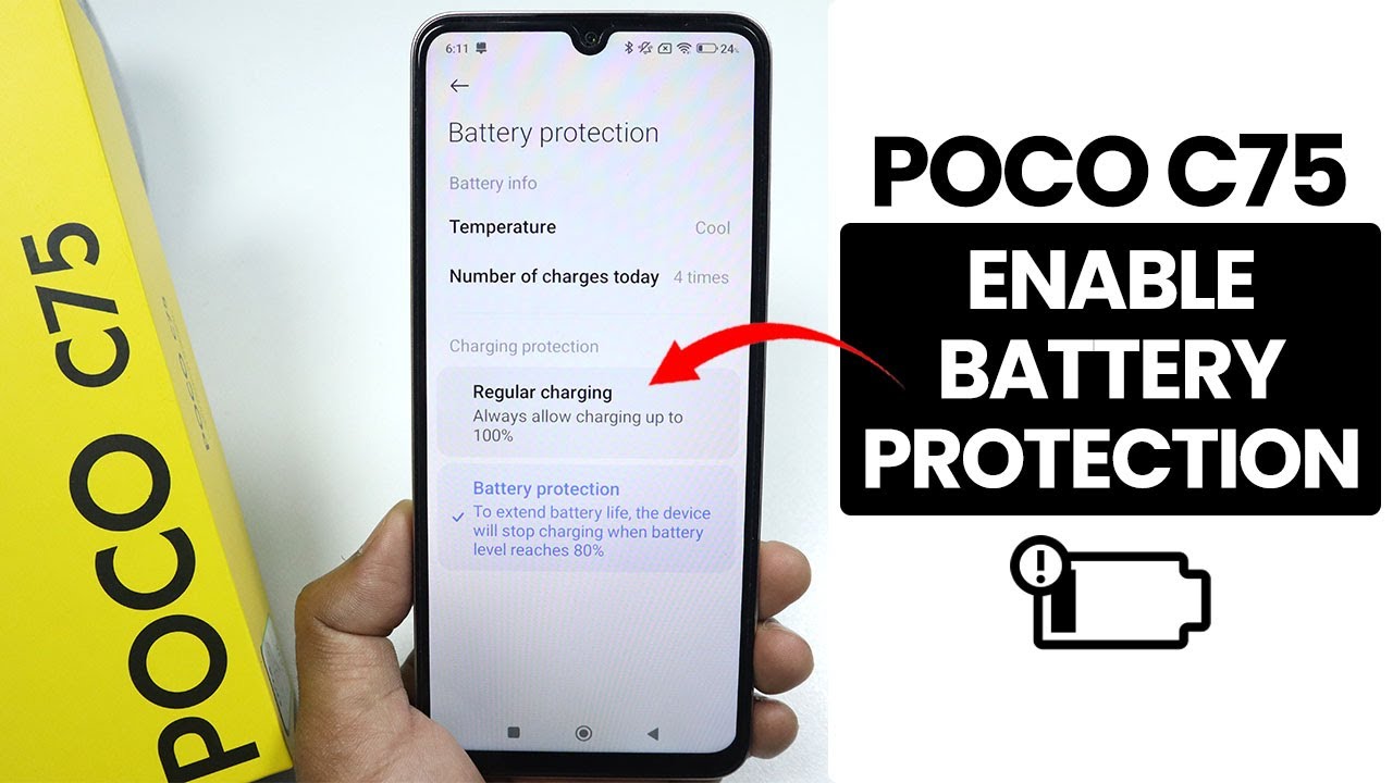 Enable Battery Protection in Poco C75 - Turn ON Limit Charging