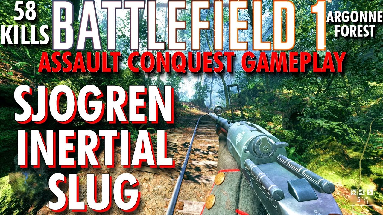 Some Snipes With Slugs... Sjogren Inertial Slug Gameplay - Battlefield 1 Conquest No Commentary
