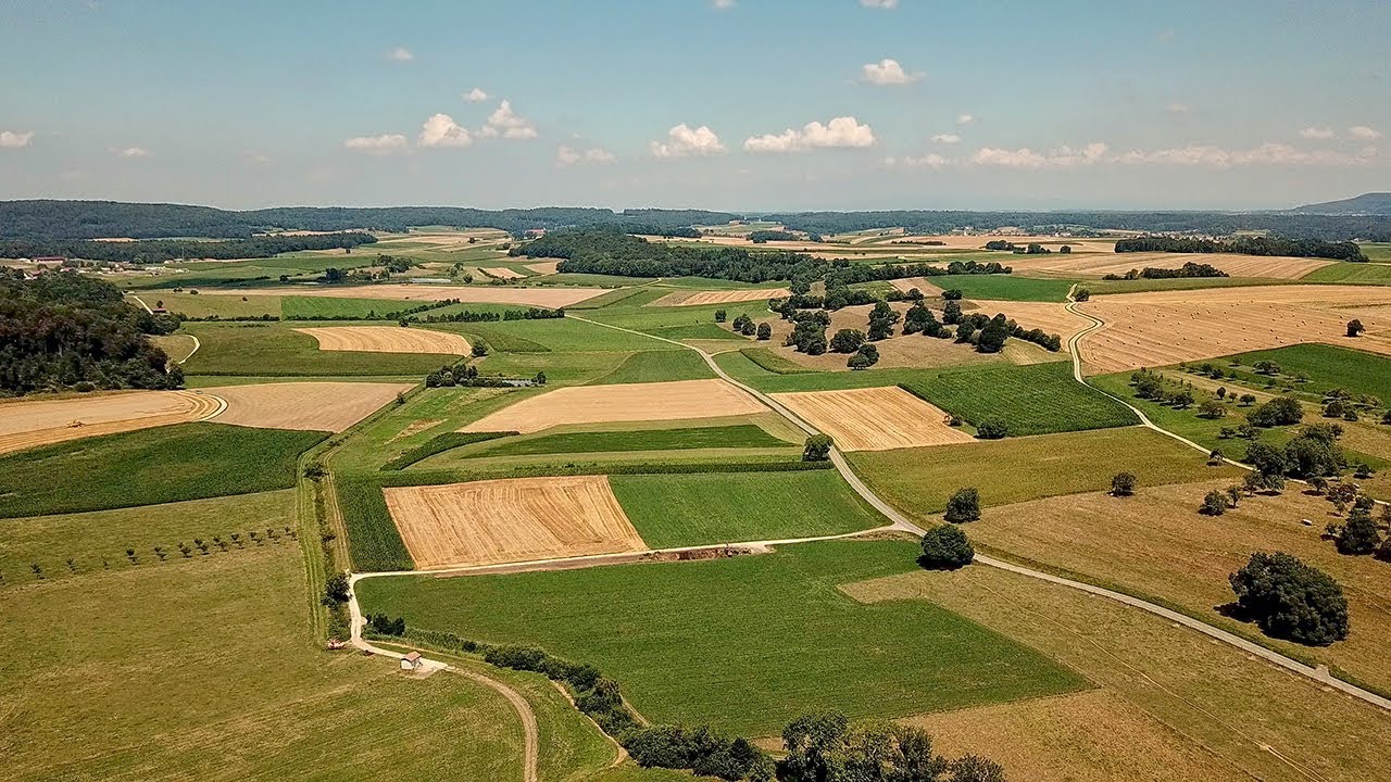 Drone Views of Switzerland in 4k: Ajoie - Jura