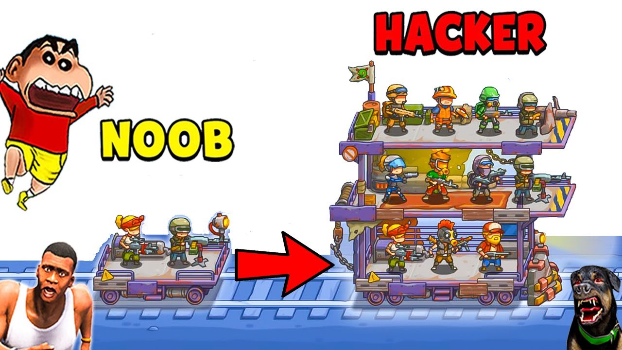 SHINCHAN UPGRADE NOOB ZOMBIE TRAIN TOWER TO GOD LEVEL with FRANKLIN & CHOP | DREAM SQUAD
