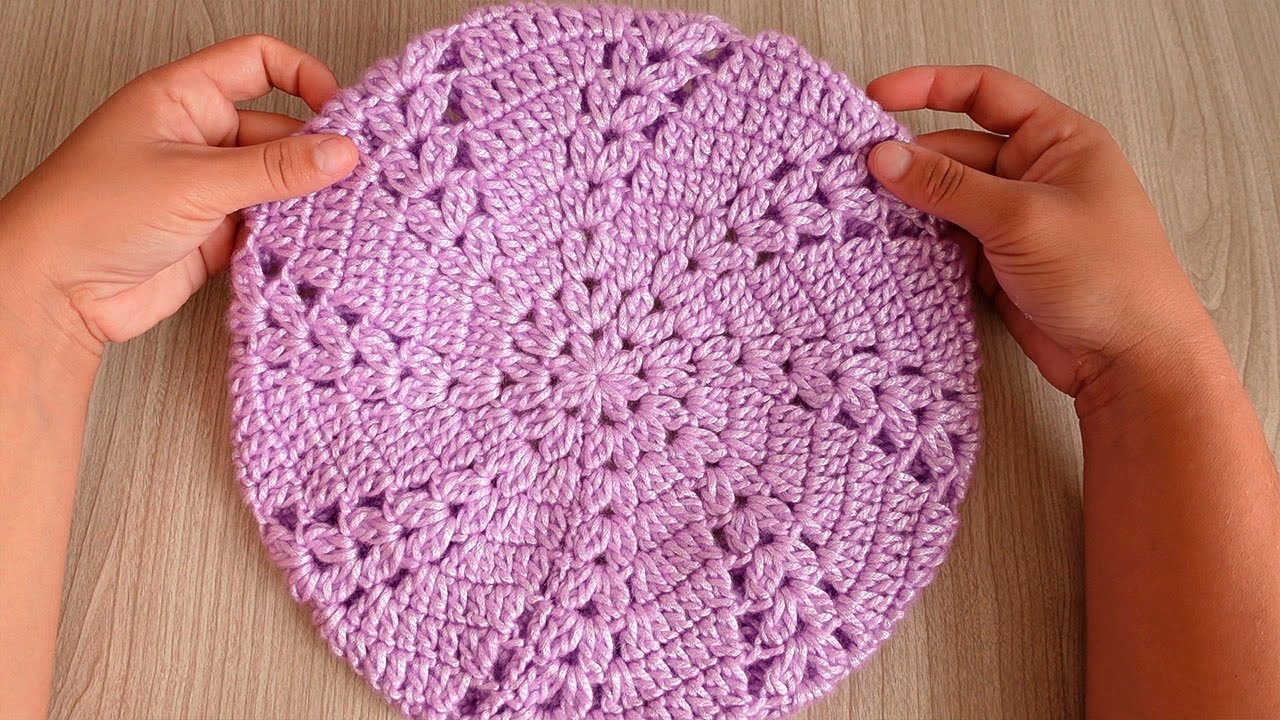 💰100% SUPER FACIL Hermoso Gorro Boina TEJIDA A CROCHET PASO A PASO