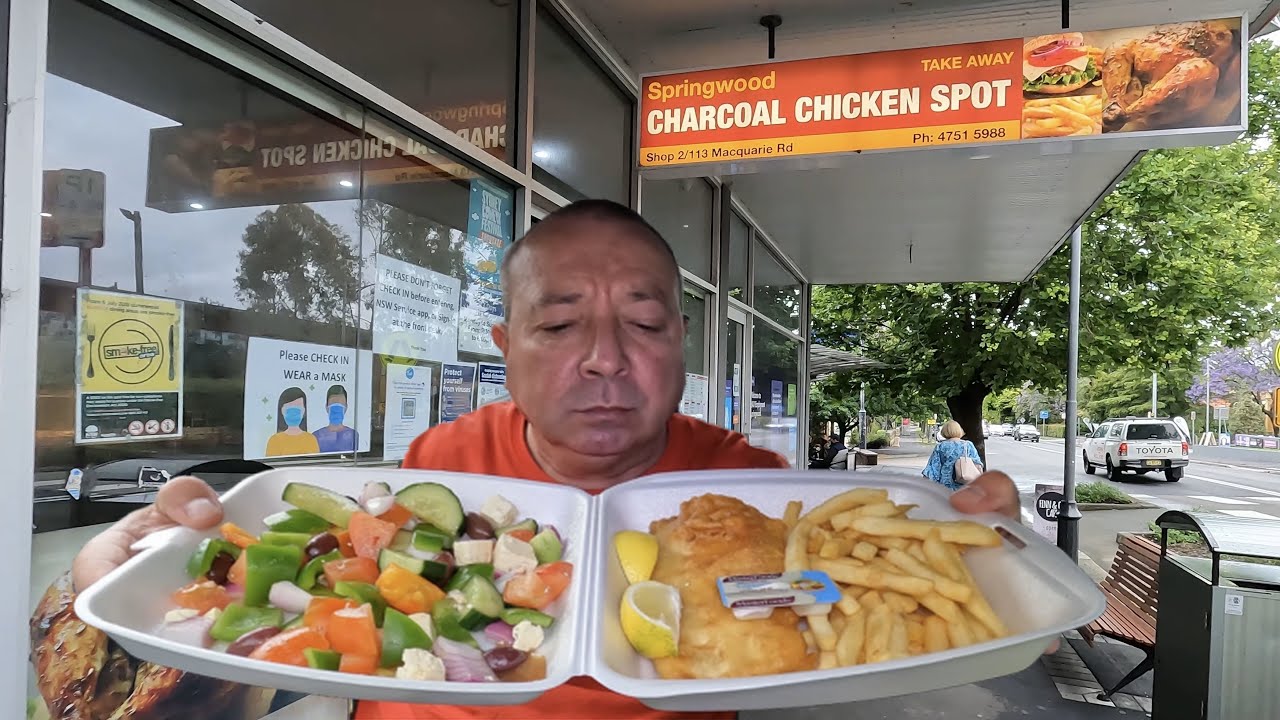 Fish & Chips With Greek Salad