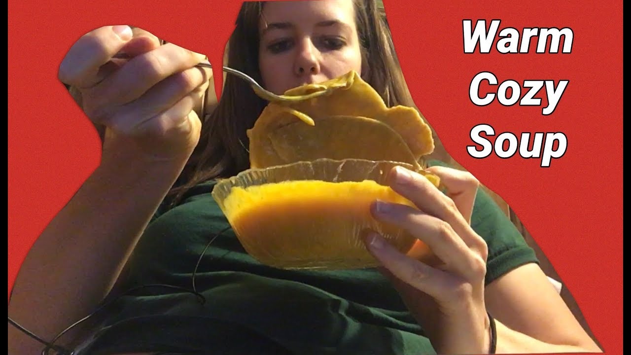 MUKBANG | Carrot Ginger Soup with Chicken 🥕 Eating Show
