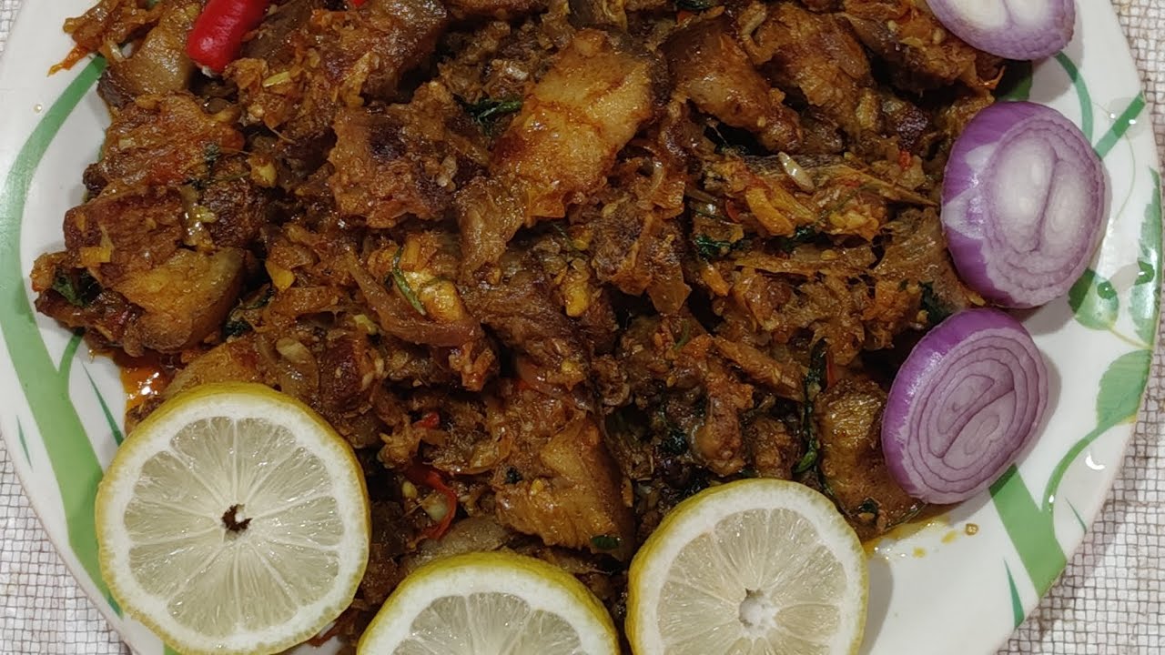 Spicy Pork Dry Fry with Banana Stem | Traditional Northeast Indian Recipe | Pork recepie |