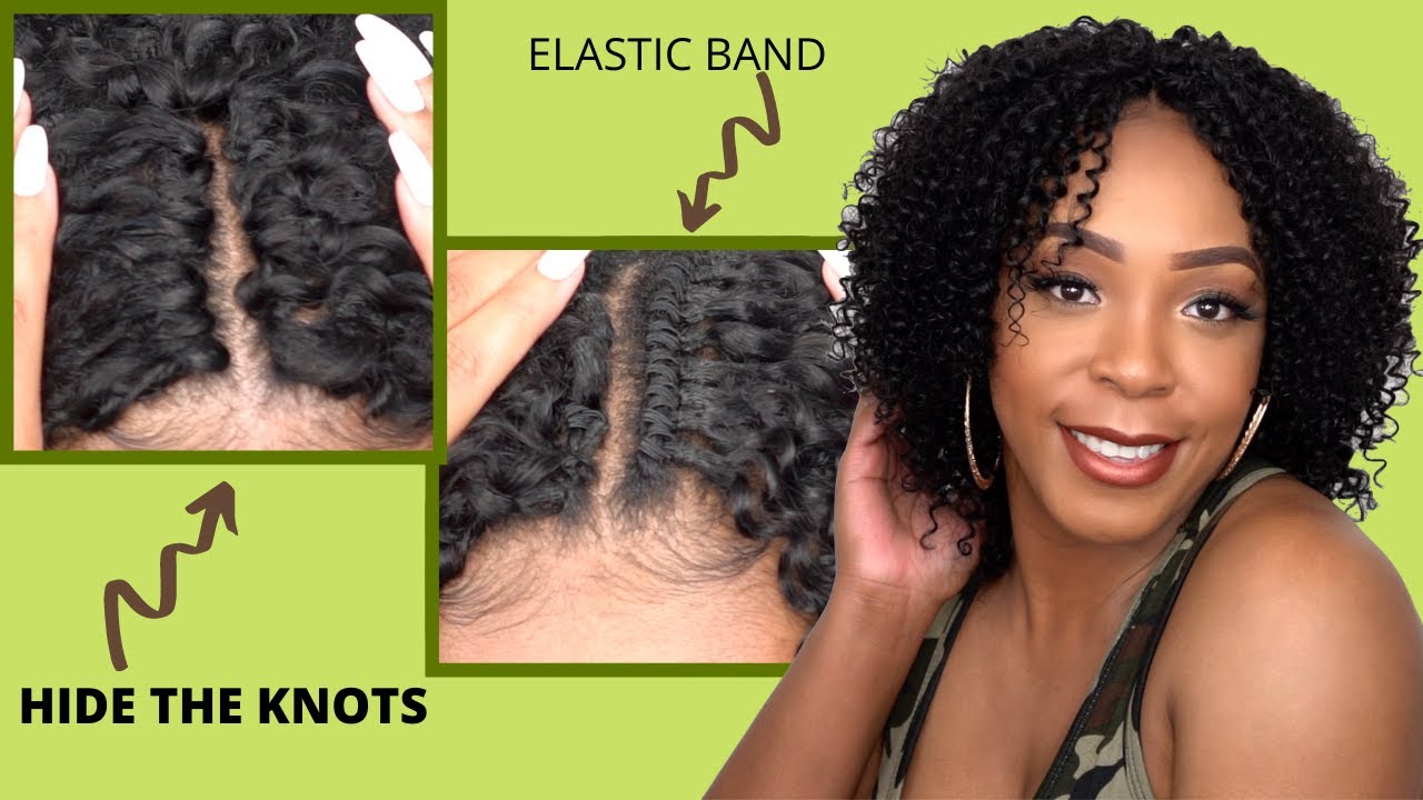 HIDE THE KNOTS/ELASTIC BAND Using 100% Human Hair Crochet Braid - PRE LOOP TYPE WATER CURL 8