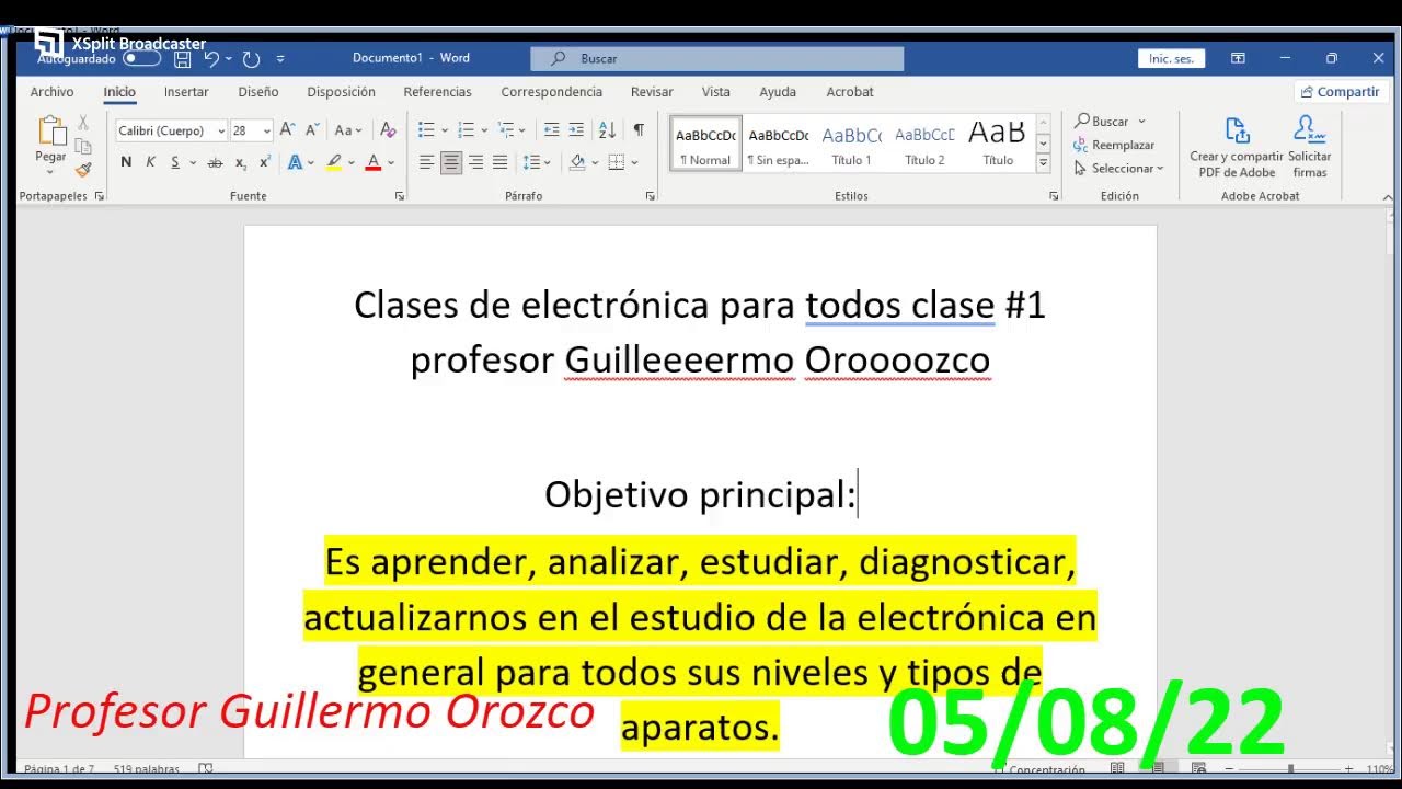 Clases de Electrónica para todos clase #1 profesor Guillermo Orozco Muñoz