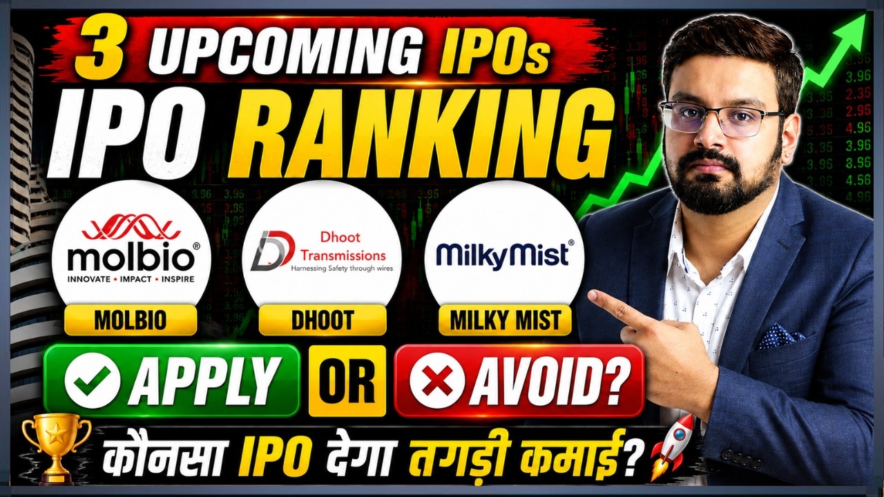 3 Upcoming IPOs Ranked: Molbio Diagnostics IPO vs Dhoot Transmission IPO vs Milky Mist IPO