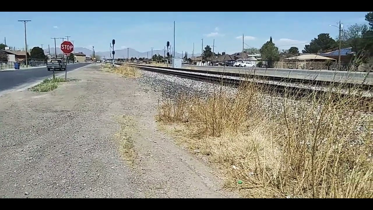 UP SD70ACE LEADS A STACK TRAIN in East EL PASO ft. NS SD70ACE AND CN SD70M-2 with a horn salute