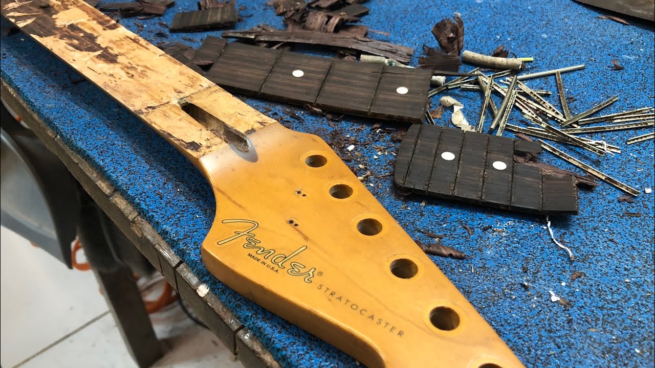 FABRICAÇÃO DE ESCALA E TROCA DE TENSOR/GUITARRA FENDER