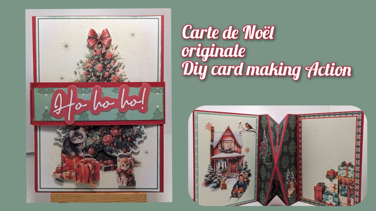 🎄Tuto - Carte de Noël 🎅- Pliage original - Diy Card Making #action 🎅🎄