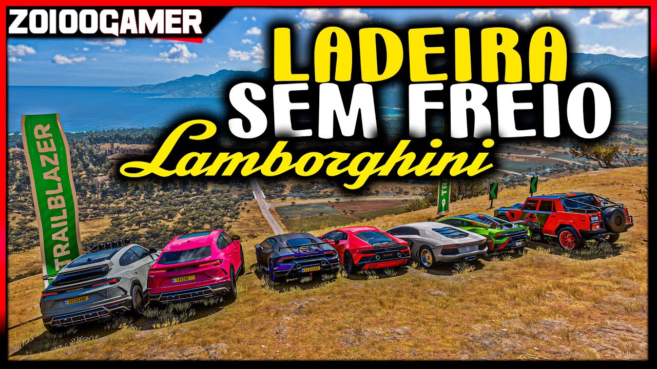 LADEIRA SEM FREIO SÓ DE LAMBORGHINI - FORZA HORIZON 5