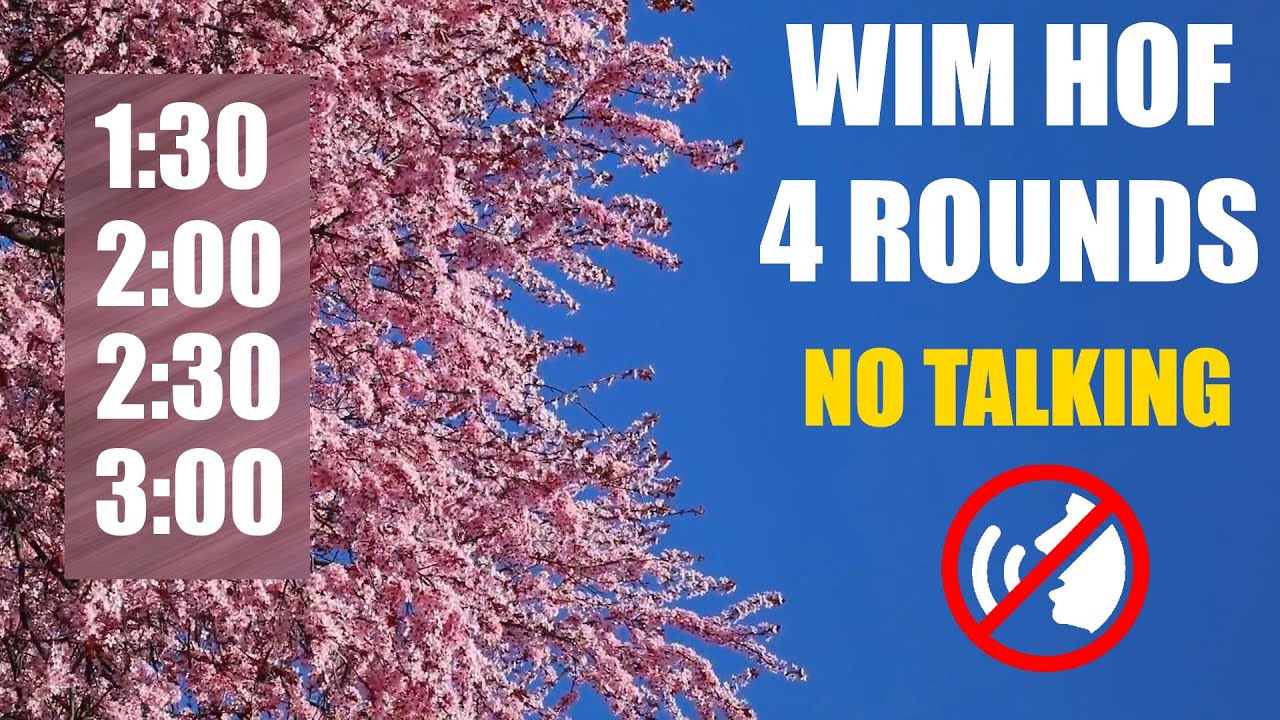 4 Wim Hof Rounds For Beginners No Talking - Guided Breathing Session - No Voice