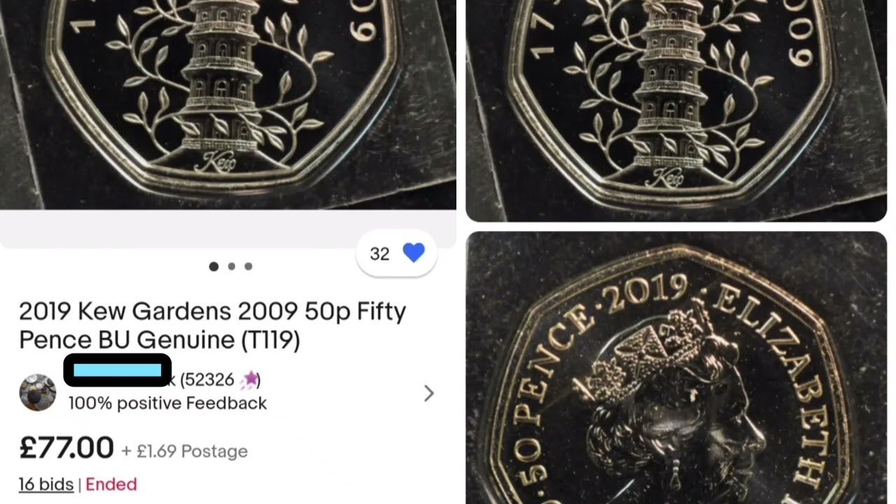 UPDATED VALUE - 2019 KEW GARDENS 50 PENCE COIN