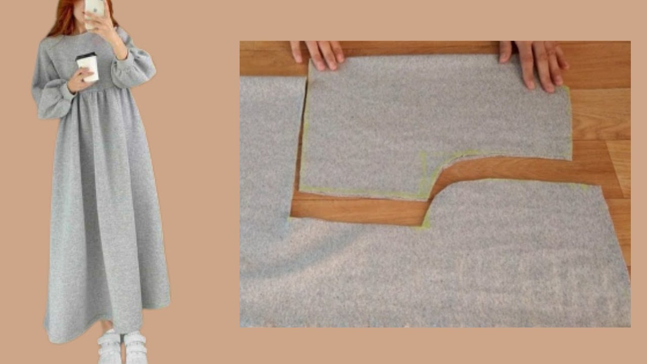 🔥تفصيل ✂️فستان شتوي👗باسهل طريقة