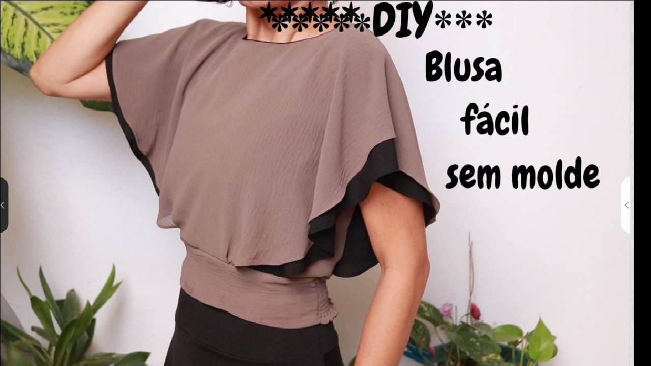 BLUSA FÁCIL MANGA GODÊ DUAS FOLHAS -Luciete Vasconcelos