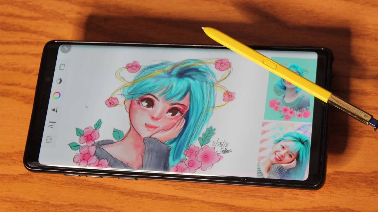 Drawing Twice Jeongyeon using the Samsung Galaxy Note 9