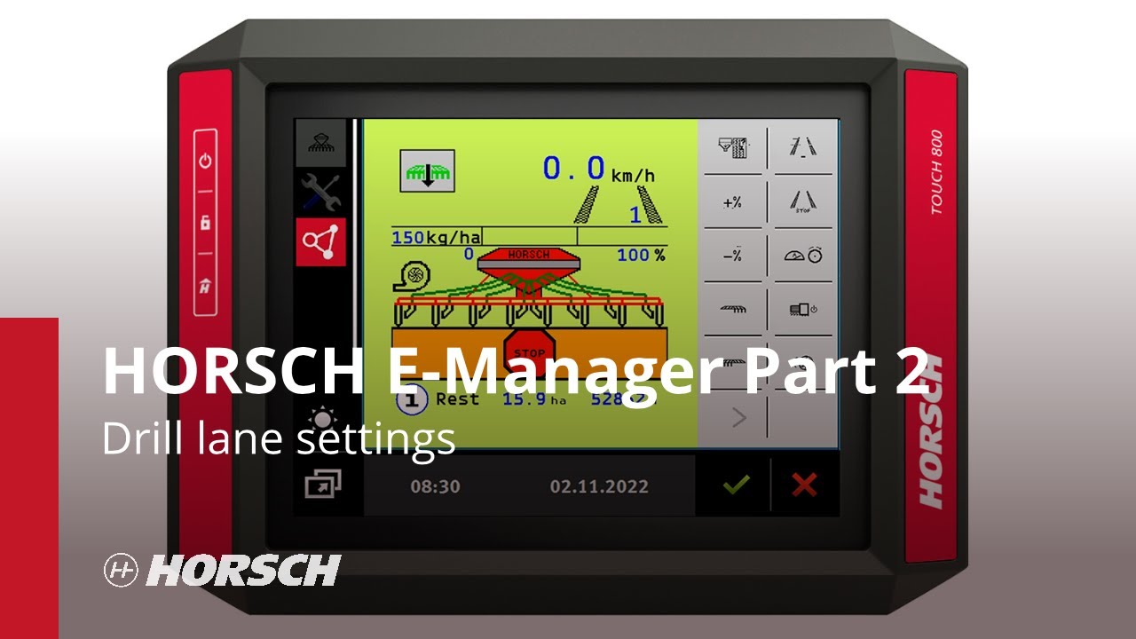 HORSCH E-Manager Teil 2: Fahrgasseneinstellungen Drille DE