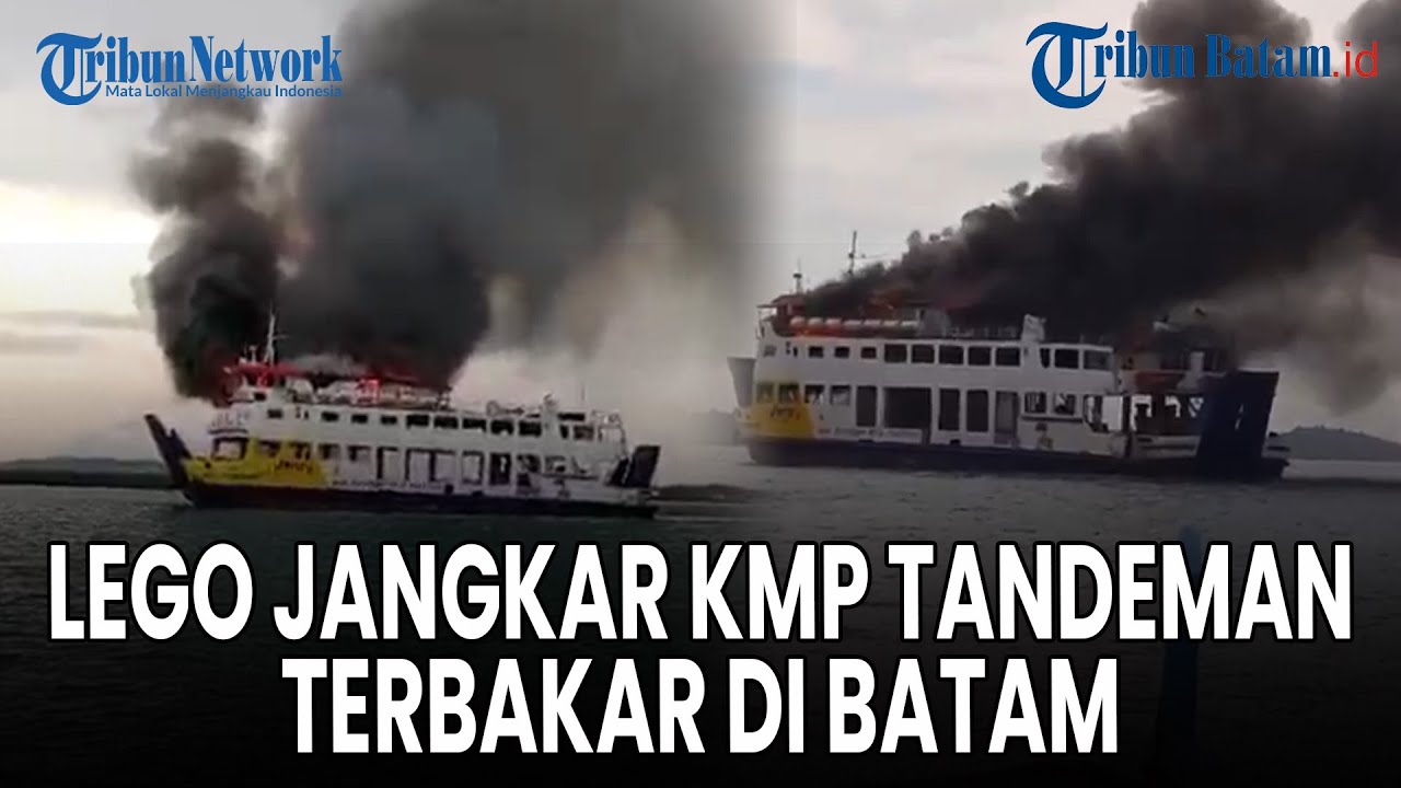 Kapal Roro KMP Tandeman Terbakar di Perairan Punggur Batam