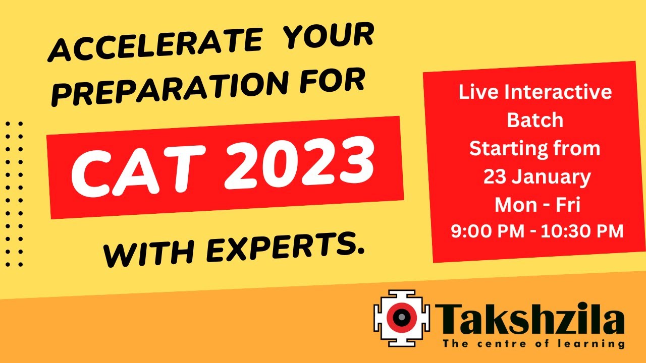 CAT 23 LIVE Batch Starting from 23rd January | #cat2023 #cat23 #mba #iim #takshzila