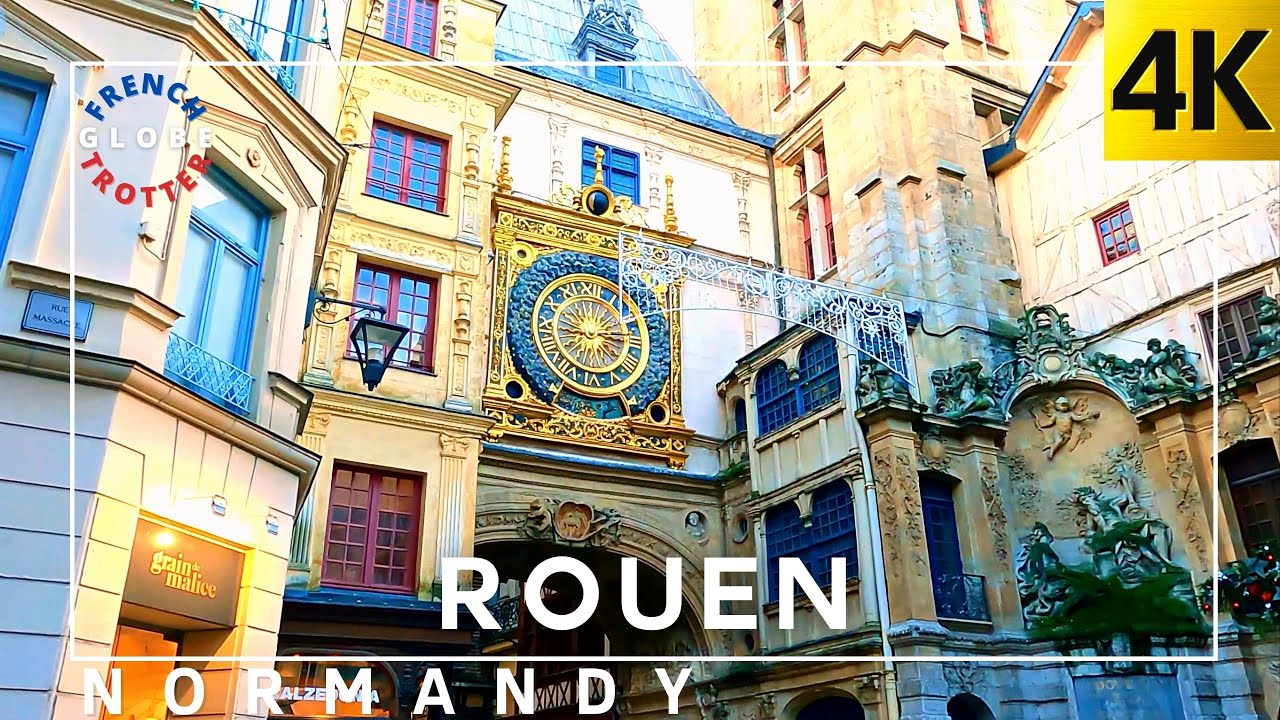 ROUEN FRANCE 2023 🇫🇷 Medieval Walking Tour 4K —Rouen Cathedrale— Gros Horloge—Place du Vieux marché